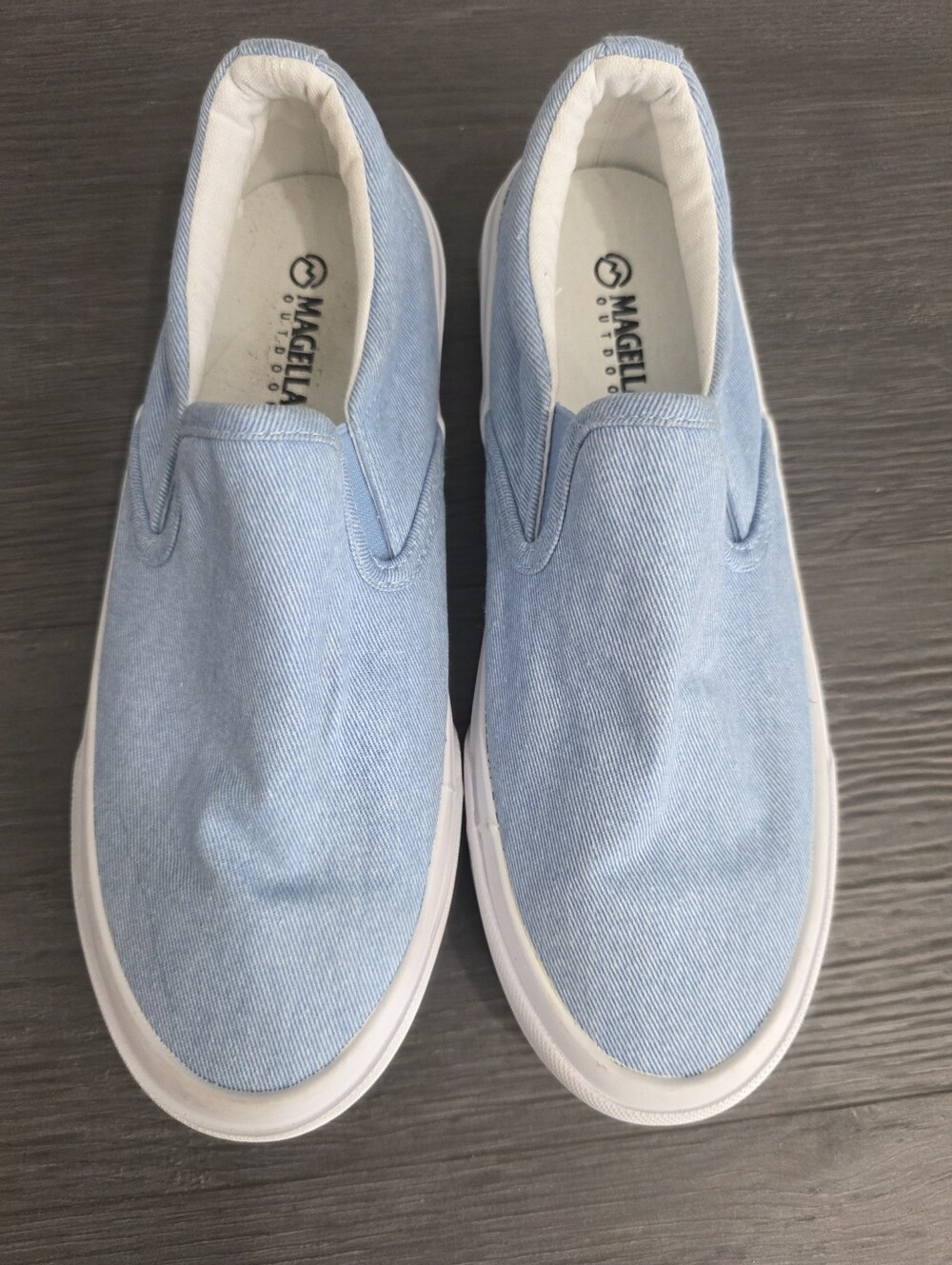 Magellan Outdoors Light Blue Slip-On Canvas Sneakers
